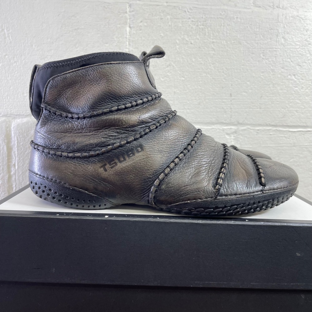 Tsubo 8097-BKCC Buri Ankle Boot Brown Black Leather Mid Top Boots Men's Size 11
